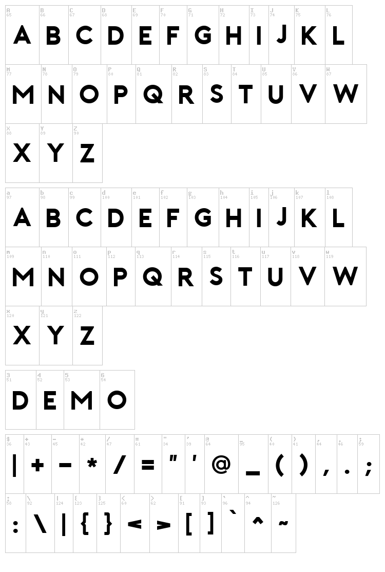 Porter font map
